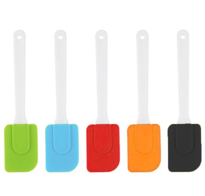 Spatula σιλικόνης FDA τα σύνολα με το πλαστικό patone συνήθειας λαβών χρωματίζουν διαθέσιμο