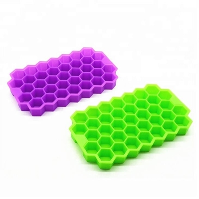 Hexagon κιτρινοπράσινο χρώμα δίσκων κύβων πάγου κυψελωτής σιλικόνης μίνι