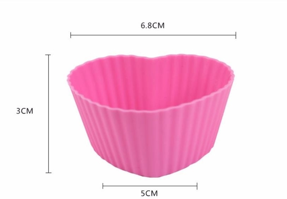 Ζωηρόχρωμα Muffin Muffin σιλικόνης αντι βακτηρίδια 6.8*5*3cm δίσκων φλυτζανιών