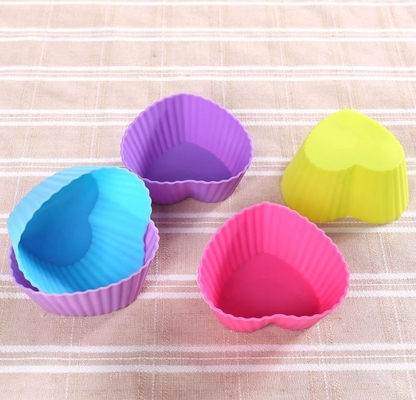 Ζωηρόχρωμα Muffin Muffin σιλικόνης αντι βακτηρίδια 6.8*5*3cm δίσκων φλυτζανιών
