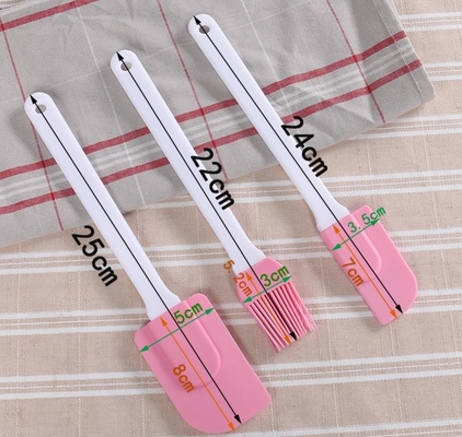 Σκληρή πλαστική ανθεκτική στη θερμότητα Spatula βούρτσα, Spatula μαγειρέματος σιλικόνης ρόδινο χρώμα
