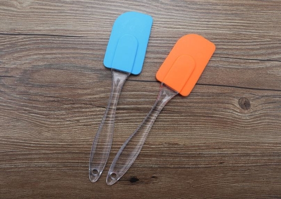Εργαλεία κουζινών σιλικόνης Grad τροφίμων, Spatula μεταλλουργικών ξυστρών σιλικόνης με τη διαφανή ωοειδή λαβή