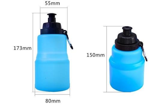 480ML πτυσσόμενος βαθμός τροφίμων αθλητικών μπουκαλιών σιλικόνης BPA ελεύθερος με το λογότυπο συνήθειας