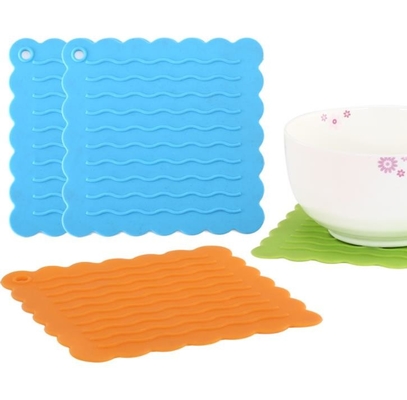 Γαστρονομικό Placemat σιλικόνης σχέδιο κυμάτων νερού κουζινών αποτυπωμένο σε ανάγλυφο εργαλεία