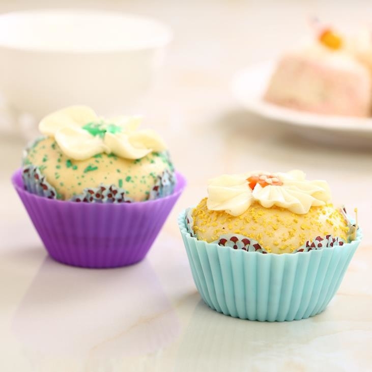 cupcake τυποποιημένο χρώμα pantone συνήθειας φορμών 12pcs/sets σιλικόνης FDA φορμών cupcake